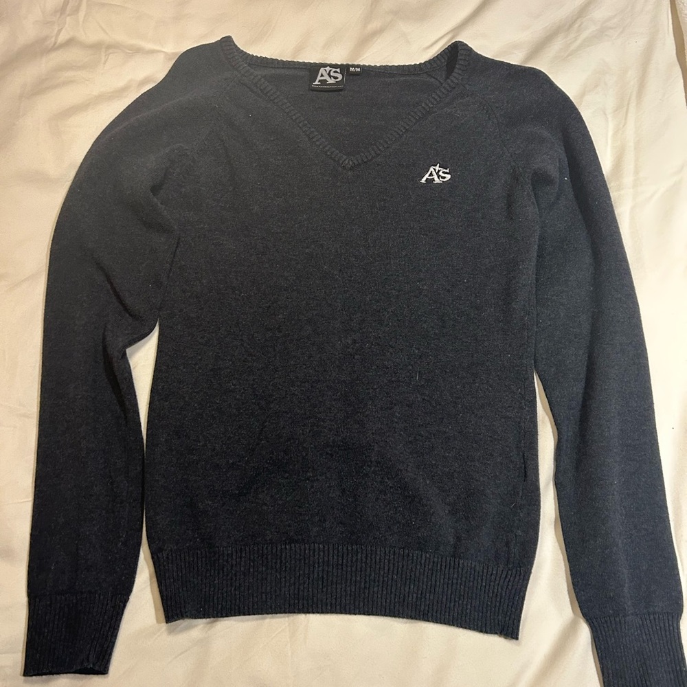 Men's Dark Gray V-Neck Sweater